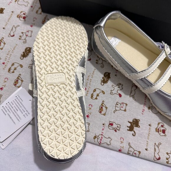 Onitsuka Tiger Mary Jane Ballet Shoes In Silver - Picture 7 of 8